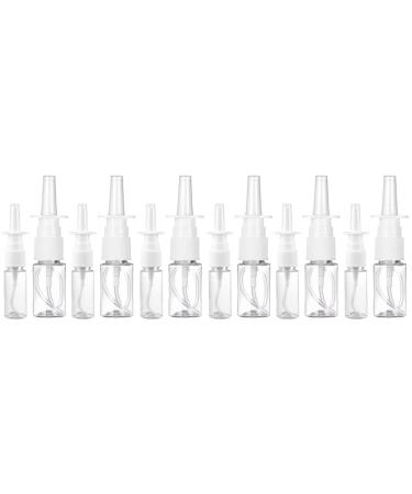 FOMIYES 10ml White Empty Plastic Nasal Spray Bottles Pump Sprayer Mist Nose Spray Refillable Bottle for Saline Water Wash Applications Pack of 20 Pump Bottles