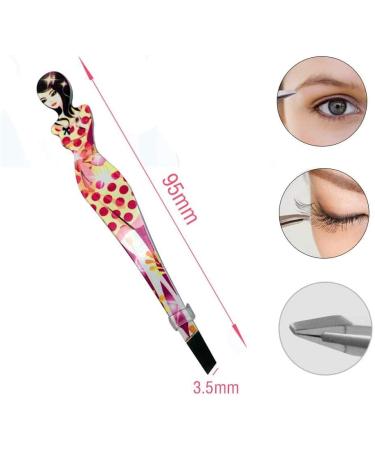 Pinkiou Professional Slant Tip Eyebrow Tweezers 6 Pack Bikini Style Hair Removal Makeup Tool - Buy Online on GoSupps.com