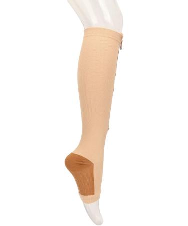 Compression Calf Stockings with Open Toe - 2 Pack Breathable & Elastic Zipper Design for Injury Relief - S/M Size - Buy Online on GoSupps.com