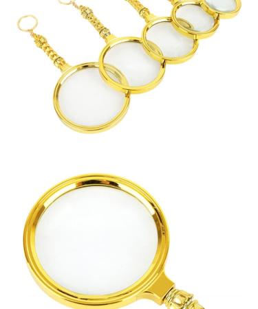 Magnifying Glass with Gold-Plated Flower Magnification Magnifier Handheld Magnifier Science Reading Book Inspection Small Gift - Buy Online on GoSupps.com