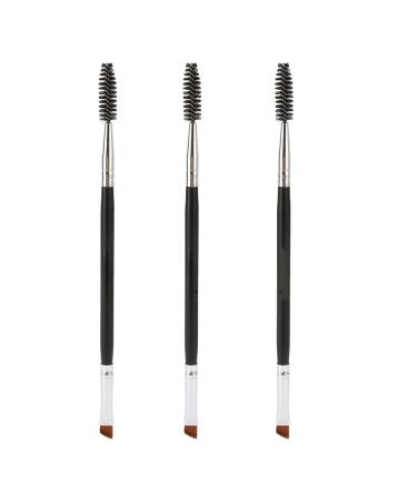 3Pcs Dual Brow Brush Two-Headed Portable Professional Angled Eyebrow Brush for Beauty Room Household Travel
