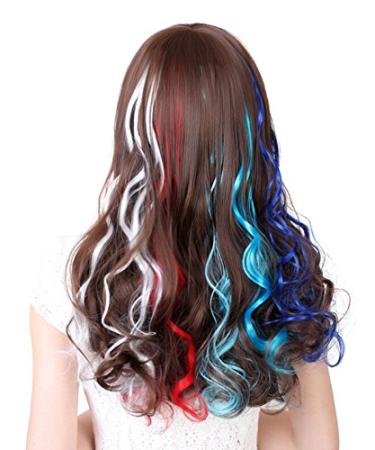 SWACC 22 Pcs Colored Party Highlights Clip in Hair Extensions - Multi-Colors Synthetic Hairpieces - Buy Online on GoSupps.com