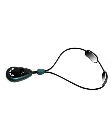 Intelligent Hanging Cervical Spine Massager Portable Mini Neck Massager with Hot Compress and Pendant (Green)