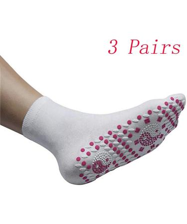 Magnetic Heating Tourmaline FIR Self-Therapy Unisex Socks - White - Buy Online on GoSupps.com