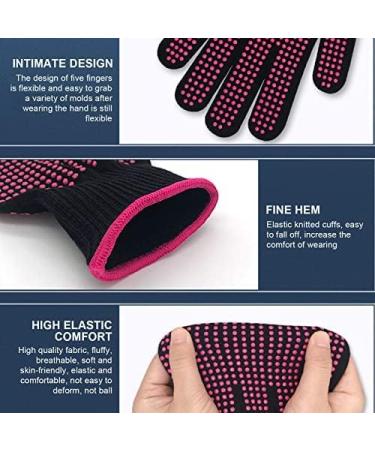 Heat Resistant Gloves - 2 Pairs Professional Mitts with Silicone Bumps for Hair Tools | Heatproof Protection for Flat Irons & Curling Wands - Buy Online on GoSupps.com