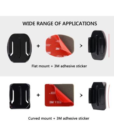 YHSPORT GoPro Adhesive Mounts - 36PCs 3M Glue Pads for Flat & Curved Surfaces Perfect for GoPro & Action Cameras - Buy Online on GoSupps.com