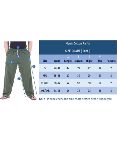 CandyHusky Men's Elastic Waist Casual Lounge Pajama Jogger Yoga Pants - Cotton, 4X-Large, Black - Buy Online on GoSupps.com