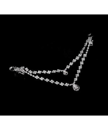 Silver Rhinestone Double Chain Headpiece for Women - Wedding & Prom Accessory - Buy Online on GoSupps.com