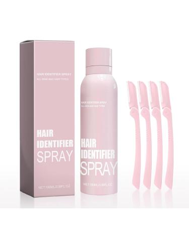 Hair Identifier Spray for Face Shaving Skin Body Hair Identifying Spray With Razors Hair identifier Spray for Face Dermaplaning Moisturizing and Skin Care Dermaplaner Spray(Spray Plus Razor) 1 pcs