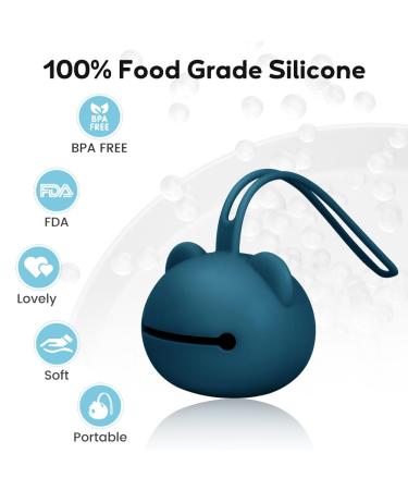 Airfish Silicone Pacifier Box | BPA-Free Baby Bear Pacifier Bag for Travel | Navy Blue Pacifier Holder | Safe Storage for Girls - Buy Online on GoSupps.com