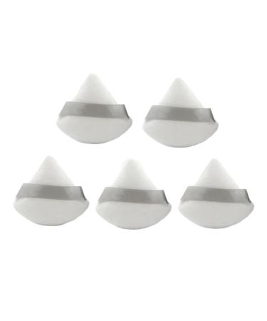 1-12Pcs Triangle Velvet Powder Puff Flours Mini Face Makeup Sponge Cosmetics Soft Cotton Face Powder Puff Lightweight Washable (Color : 5Pcs-White)