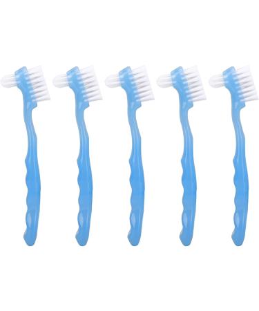 Prosthesis Care Set: Double-Sided Soft Hair Brushes for Plaque Removal - Portable & Ideal for Seniors (Blue) - Buy Online on GoSupps.com
