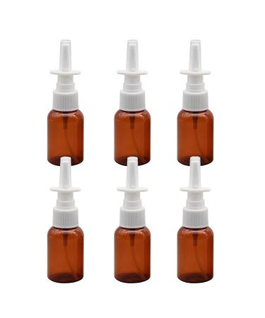 Vasana 6 pieces 30 ml / 1 ounce empty brown brown nasal spray bottles made of glass travel refillable bottles of cosmetics make-up storage container vials