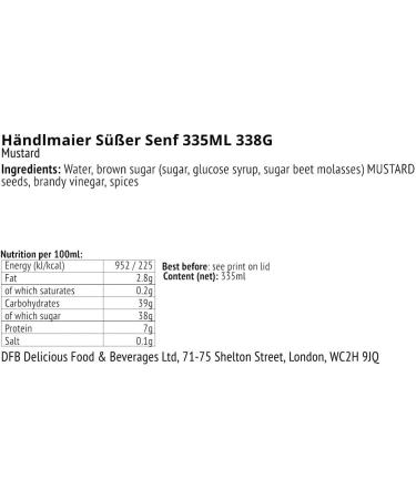 Haendlmaier Sweet Bavarian Mustard 335ML - Authentic German Condiment - Buy Online on GoSupps.com