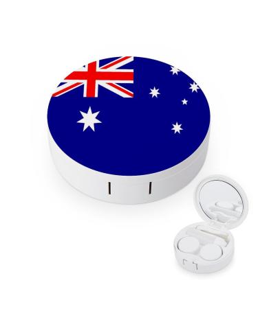 Australia Flag Contact Lens Travel Kit Portable Cute Contact Box with Mirror for Daily Outdoor