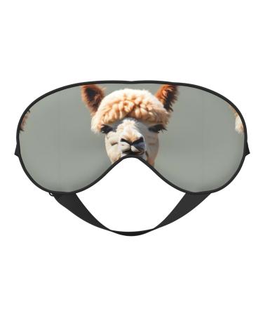 Alpaca Avatar Unisex Elastic Adjustable Buckle Design Blackout Sleep Eye Mask for Home Travel Yoga Office Nap