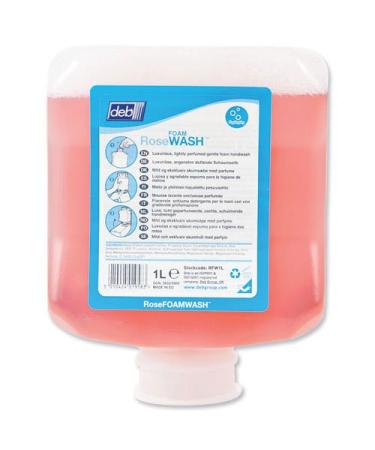DEB Rose Foaming Hand Soap Refill Cartridge 1 Litre Ref RFW1L
