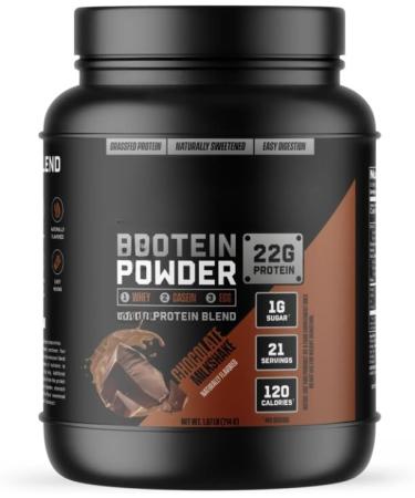 J-MOlk Protein Powder 21 Servings - Grass-Fed Whey Micellar Casein Egg Protein Blend with Digestive Enzymes Probiotics Sugar-Free Soy-Free Gluten-Free (21 Servings Chocolate)