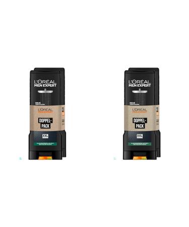 L'Or al Paris Men Expert 5in1 XXL shower gel for men for cleaning body hair and face carbon clean 2 x 400 ml (pack with 2) carbon clean 400 ml (4 Pack)