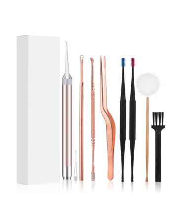 ZYZMH LED Lighting Ear Spoon Ear Cleaning Set Ear Wax Remover Feather Stick Earpick Earwax 1 D