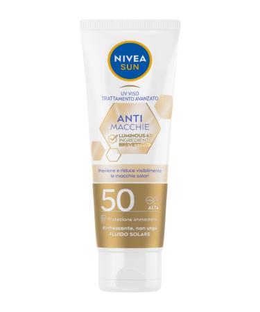 Nivea Sun UV Face Cream FP50 - Anti-Spots Luminous Sunscreen with Hyaluronic Acid & Vitamin E | 40ml Facial Lotion - Buy Online on GoSupps.com