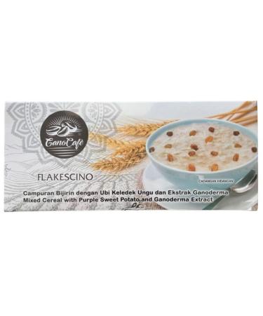 alibooster Gano Caf Flakscino 15 Sachets of 25g Instant Cereals with Ganoderma Spirulina & Purple Sweet Potato No Added Sugar