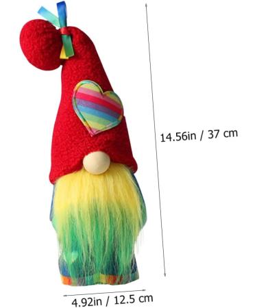 Cabilock 2pcs Heart Doll Party Figurine Delicate Office Lovely Rainbow Adorable Gnome Colorful Colorfulx2pcs 37x12.5cmx2pcs - Buy Online on GoSupps.com
