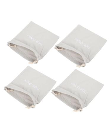 Healeved 16 Pcs Hair Dryer Storage Bag Straightener Travel Pouch Hair Dryer Bag Drawstring Light Grey Fabric