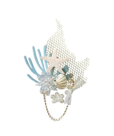 minkissy 1PC pearl hair clips wedding tiara crystal pearl hair clip hair barrette bridal headpieces for wedding headdress beach party hair bride hair clip pearl hair pin Headband shell Miss