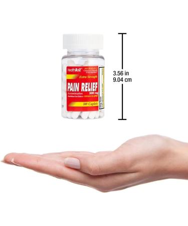 HealthA2Z Extra Strength Acetaminophen 500mg | Pain Relief Caplets | Fever Reducer & Pain Reliever | 100 Count - Buy Online on GoSupps.com