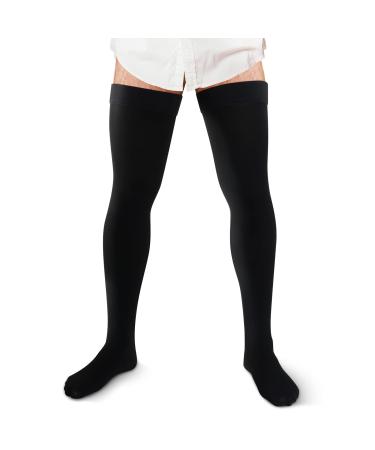Thigh High Compression Socks 20-30 Mmhg Compression Stockings Thigh High Socks for Men Swelling Black L