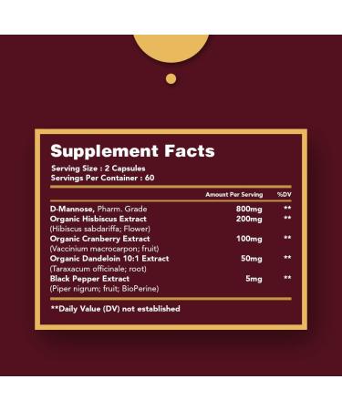 Zanapure D Mannose - Urinary Tract Health & Pain Relief - 120 Vegan Capsules with Cranberry Extract - Buy Online on GoSupps.com