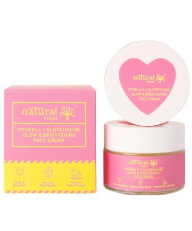 Natural Vibes Vitamin C + Glutathione Radiance & Clear Skin Day and Night Face Cream Men & Women | All Skin Types | 50 g
