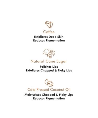 Coffee Lip Scrub Balm - 85% Dark Lip Reduction | Natural Sugar & Coconut Oil | 100% Vegan (12g - Buy Online on GoSupps.com