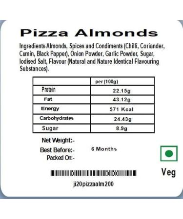 Jaiccha Ghasitaram Rakhi Gifts for Brothers Rakhi Dryfruits - Pack of 2 Pizza Pudina Almonds Pouches Small 200 GMS with 2 Rudraksh rakhis - Buy Online on GoSupps.com