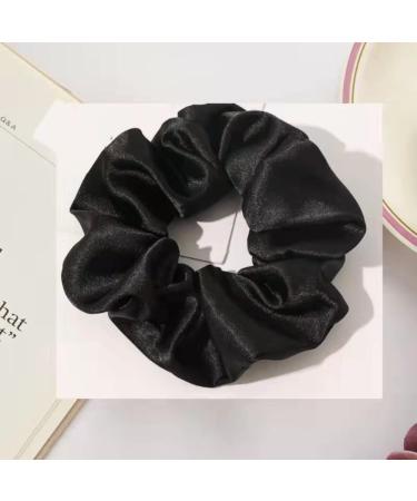 LFRNZS 6-Piece Satin Hair Scrunchies Set - Black Large Satin Hair Ties for Women and Girls - Buy Online on GoSupps.com