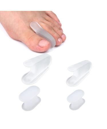 4pcs Gel Toe Separators Toe Straighteners for Big Toe Soft Silicone Toe Spacers Comfortable Relief Pain Toe Separators for Women Men Overlapping Toes (2 Styles S and L Size)