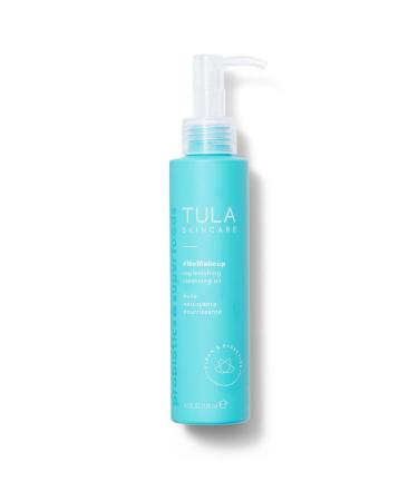 TULA Skin Care nomakeup Replenishing Cleansing Oil  Oil Cleanser and Makeup Remover Gently Clean and Remove Stubborn Makeup and Residue  4.7 oz.