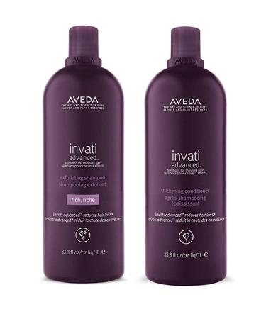 Aveda Invati Advanced Rich Exfoliating Shampoo and Thickening Conditioner 33.8 oz