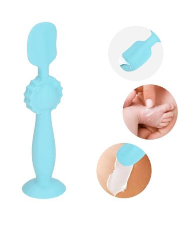 Baby Butt Cream Applicator - Soft Silicone Spatula with Suction Base for Diaper Cream - Skin-Friendly Daily Care (Blue) - Buy Online on GoSupps.com