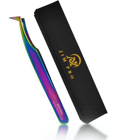 JIM PRO Volume Lash Tweezers | Anti-Slip Grip | Professional 100% German Stainless Steel | For Classic and Volume Fans | Multicolor | 1 PCS - Buy Online on GoSupps.com
