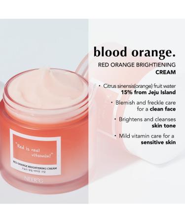 NEER G Red Orange Brightening Cream 2.7 Fl Oz - Vitamin-Packed Fragrance-Free Moisturizer for All Skin Types Enhances Skin Tone & Revitalizes Radiance | International Shipping Available - Buy Online on GoSupps.com