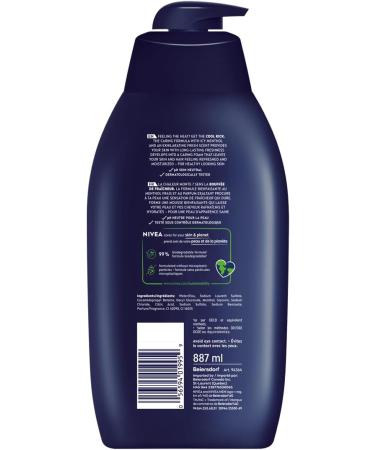 NIVEA MEN Cool Kick Body Wash | Men Shower Gel for Body Face and Hair 887 ml - Buy Online on GoSupps.com