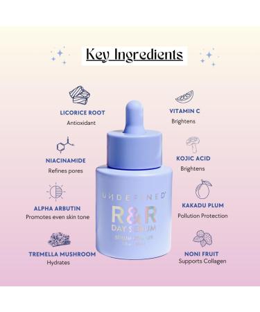Undefined Beauty R&R Day Serum - Brightening Vitamin C Serum with Kojic Acid Niacinamide & Alpha Arbutin for Radiant Skin - Buy Online on GoSupps.com