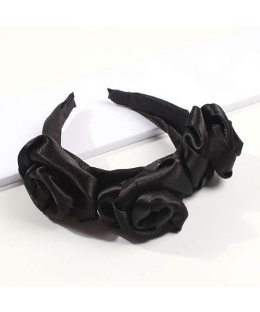 Matador Velvet Braided Padded Headband - Vintage Rose Motif Hair Accessory for Women & Girls (Black) | International Shipping Available - Buy Online on GoSupps.com