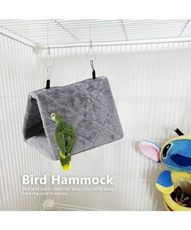 YOUTHINK Bird Nest Snuggle Hut Plush Hammock Cage Tent - Winter Warm Bed for Parrot & Pet Birds (M-grey) - Buy Online on GoSupps.com