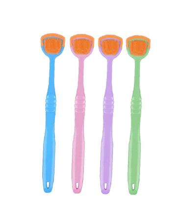 TOSSPER Tongue Brusher 10 Pieces Tongue Scraper Tongue Cleaner Tool Helps Eliminate Bad Breath (Random Color)