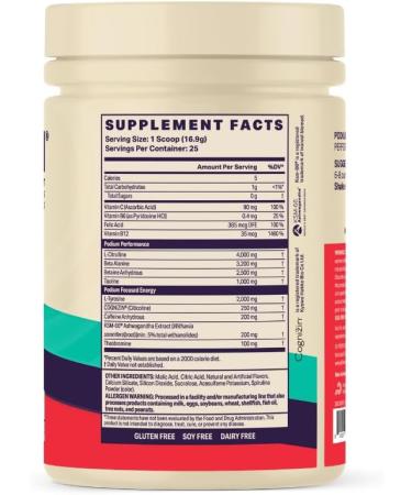 Podium Nutrition Fuse 2025 Pre Workout Powder Blue Razz Slushie 25 Servings Beta Alanine and Caffeine for Energy Gluten Soy and Dairy Free - Buy Online on GoSupps.com
