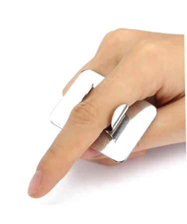 Professional 1PC Nail Art Palette Ring - Stainless Steel Color Mixing Palette for DIY Nail Designs | Handsfree Rectangle Makeup Tool - Buy Online on GoSupps.com
