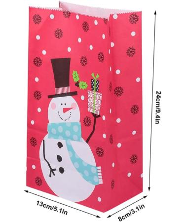 LALAFINA 20pcs Christmas Paper Bag Candy Bags Cute Christmas Goodie Bag Christmas Candy Pouch Kraft Paper - Buy Online on GoSupps.com